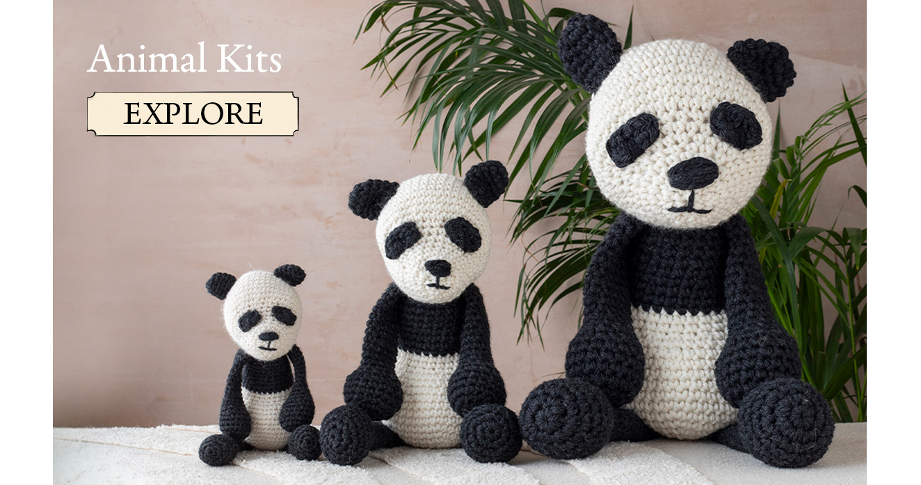 Animal kits large giant panda crochet patterns toft